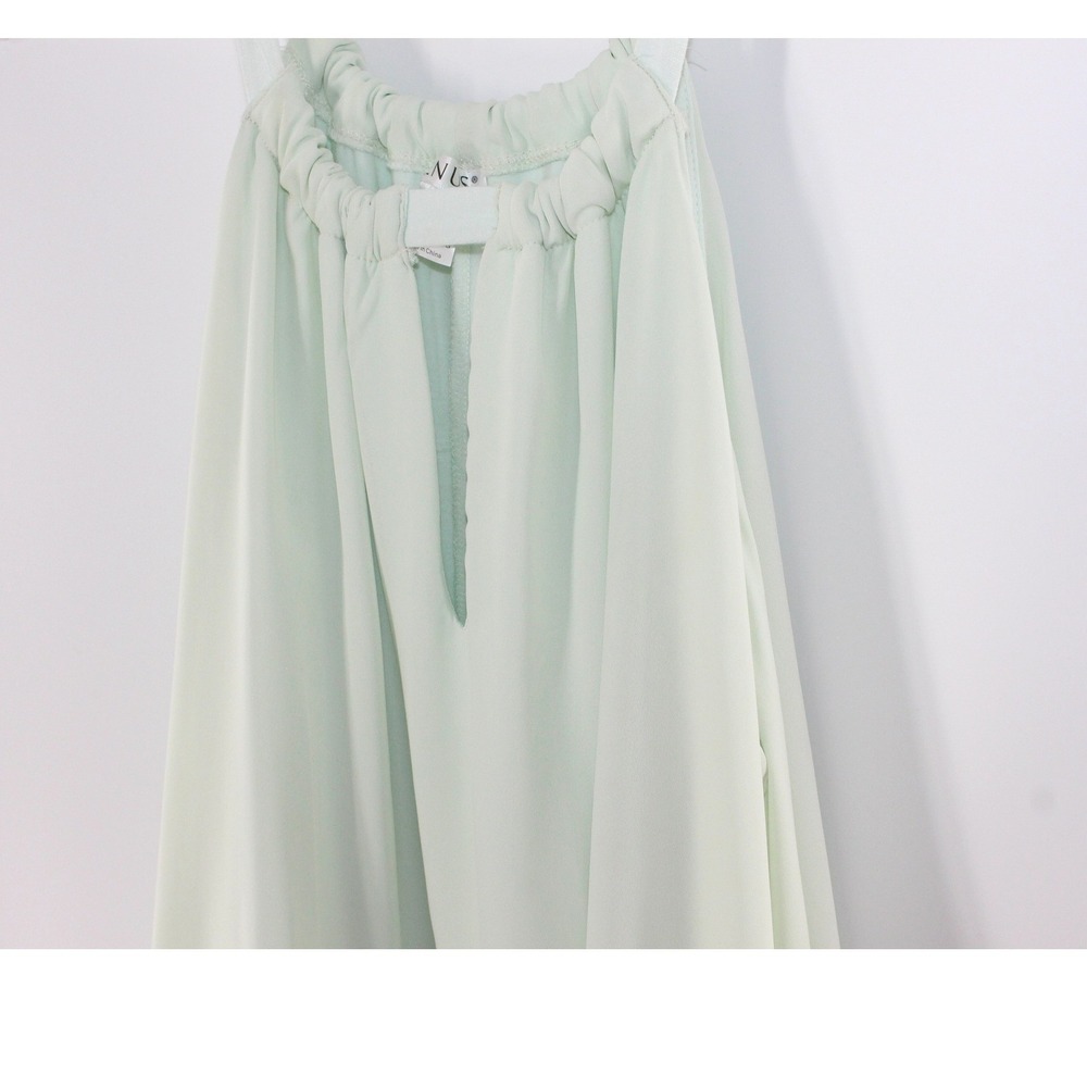 Venus Halter Top High-Low Keyhole Neck Layered Tunic Size L Mint Green - Picture 2 of 8